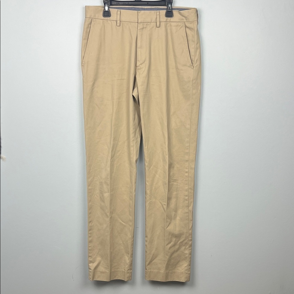 J Crew Bowery men’s 31x34 tan khaki flat front pants